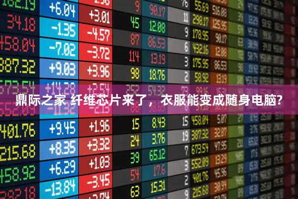 鼎际之家 纤维芯片来了，衣服能变成随身电脑?
