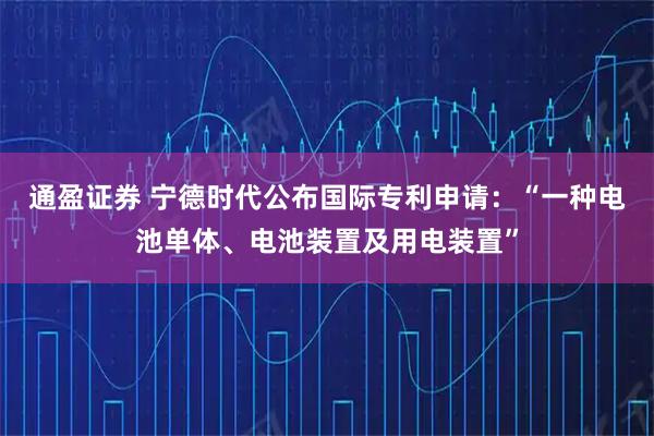 通盈证券 宁德时代公布国际专利申请：“一种电池单体、电池装置及用电装置”