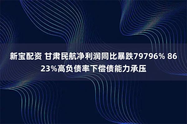 新宝配资 甘肃民航净利润同比暴跌79796% 8623%高负债率下偿债能力承压